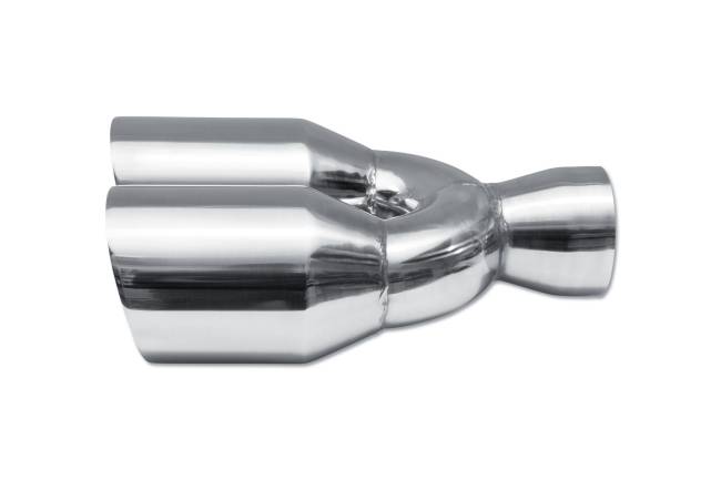 Street Style - Street Style - SS304012R Polished Stainless Double Wall Dual Exhaust Tip - 4.0" Angle Cut Outlets / 3.0" Inlet / 12.0" Length - Passenger Side - Image 2