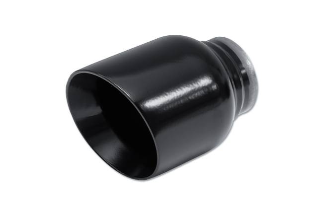 Street Style - Street Style - SS2540525BLK Black Powder Coat Double Wall Exhaust Tip - 4.0" Angle Cut Outlet / 2.5" Inlet / 5.25" Length - Image 1