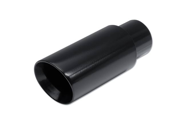 Street Style - Street Style - SS013ABLK Black Powder Coat Double Wall Exhaust Tip - 3.0" Angle Cut Outlet / 2.25" Inlet / 8.0" Length - Image 1