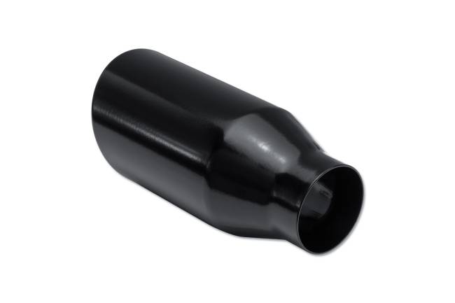 Street Style - Street Style - SS254090BLK Black Powder Coat Single Wall Exhaust Tip - 4.0" Angle Cut Rolled Edge Outlet / 2.5" Inlet / 9.0" Length - Image 3