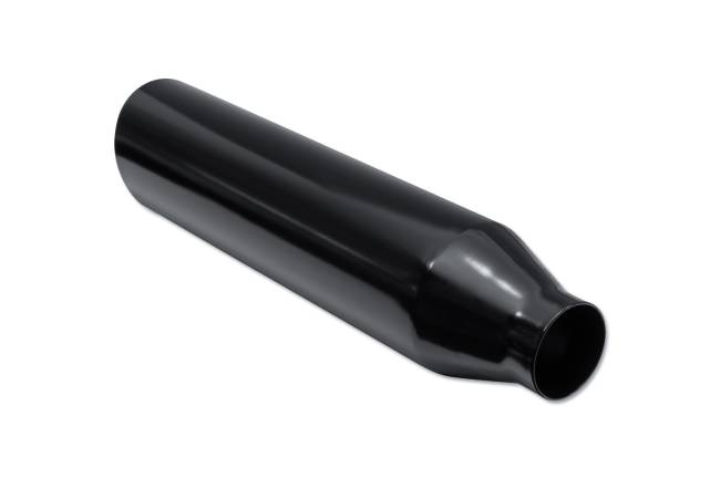 Street Style - Street Style - SS2254018BLK Black Powder Coat Single Wall Exhaust Tip - 4.0" Angle Cut Rolled Edge Outlet / 2.25" Inlet / 18.0" Length - Image 3