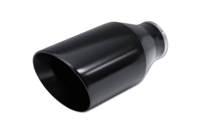Street Style - Street Style - SS254590BLK Black Powder Coat Double Wall Exhaust Tip - 4.5" Angle Cut Outlet / 2.5" Inlet / 9.0" Length - Image 1