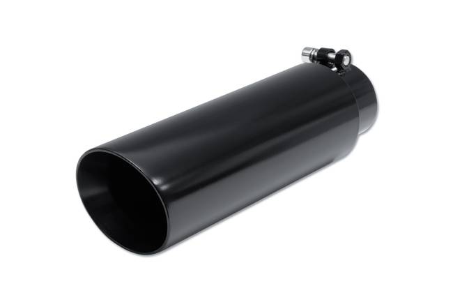 Street Style - Street Style - SS013212BLK Black Powder Coat Double Wall Exhaust Tip - 3.5" Angle Cut Outlet / 2.5" Inlet / 12.0" Length - Image 1