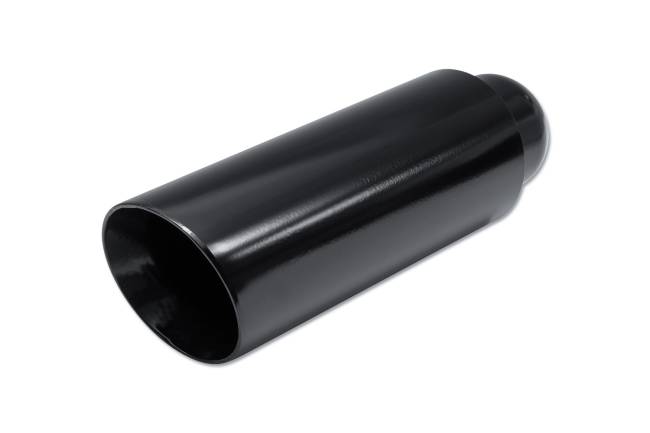 Street Style - Street Style - SS013C12BLK Black Powder Coat Double Wall Exhaust Tip - 4.0" Angle Cut Outlet / 2.25" Inlet / 12.0" Length - Image 1