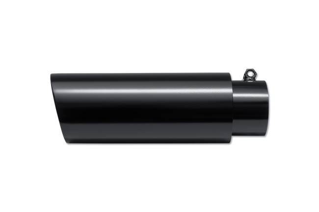 Street Style - Street Style - SS013300BLK Black Powder Coat Double Wall Exhaust Tip - 4.0" Angle Cut Outlet / 3.0" Inlet / 12.0" Length - Image 2