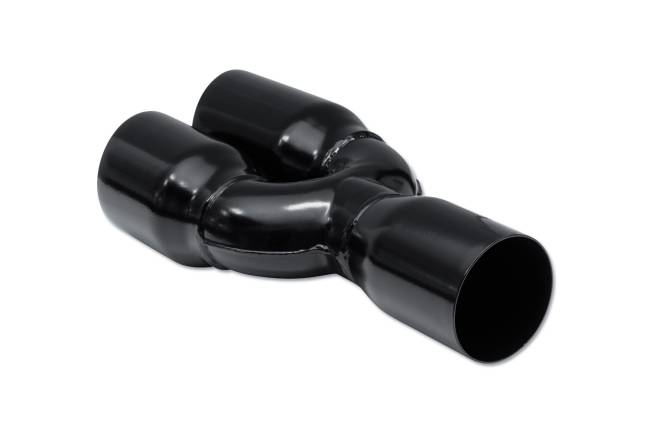 Street Style - Street Style - SS30028-DSBLK Black Powder Coat Double Wall Dual Exhaust Tip - 3.5" Angle Cut Outlets / 3.0" Inlet / 15.0" Length - Staggered - Image 3