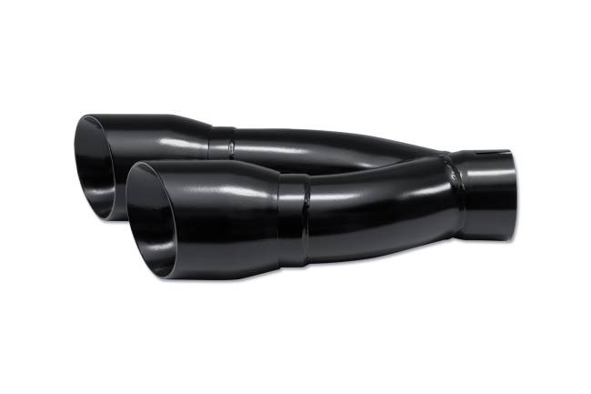 Street Style - Street Style - SS130BLK Black Powder Coat Double Wall Dual Exhaust Tip - 4.0" Angle Cut Outlets / 3.0" Inlet / 16.0" Length - Staggered - Image 2