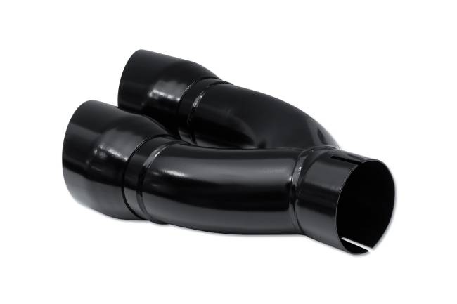 Street Style - Street Style - SS130BLK Black Powder Coat Double Wall Dual Exhaust Tip - 4.0" Angle Cut Outlets / 3.0" Inlet / 16.0" Length - Staggered - Image 3