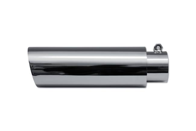 Street Style - Street Style - SS013212BCH Black Chrome Double Wall Exhaust Tip - 3.5" Angle Cut Outlet / 2.5" Inlet / 12.0" Length - Image 2