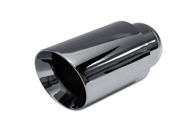 Street Style - Street Style - SS013CBCH Black Chrome Double Wall Exhaust Tip - 4.0" Angle Cut Outlet / 2.25" Inlet / 8.0" Length - Image 1