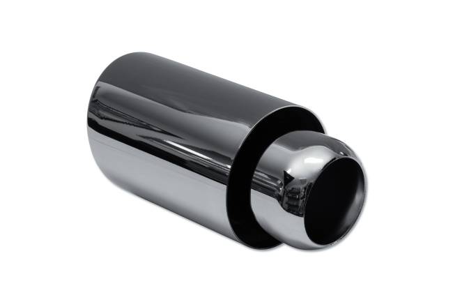 Street Style - Street Style - SS013CBCH Black Chrome Double Wall Exhaust Tip - 4.0" Angle Cut Outlet / 2.25" Inlet / 8.0" Length - Image 3