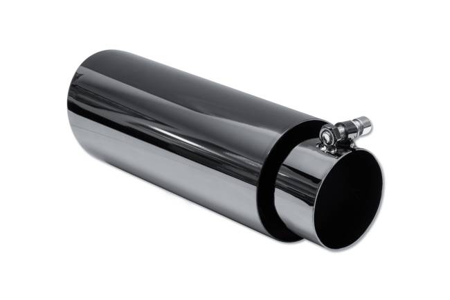 Street Style - Street Style - SS013300BCH Black Chrome Double Wall Exhaust Tip - 4.0" Angle Cut Outlet / 3.0" Inlet / 12.0" Length - Image 3
