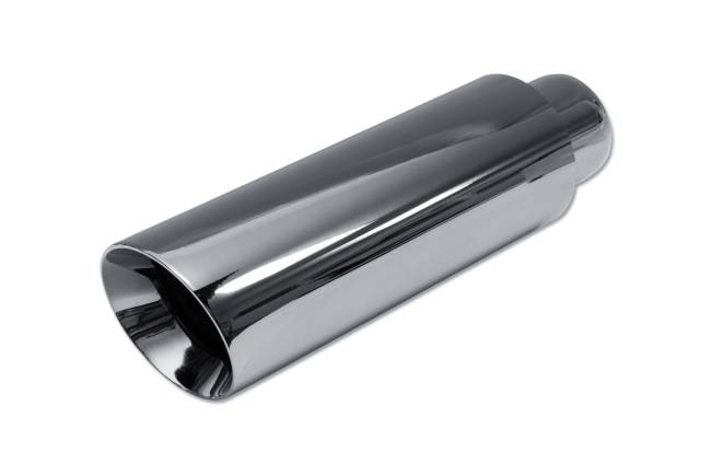 Street Style - Street Style - SS013B12BCH Black Chrome Double Wall Exhaust Tip - 3.5" Angle Cut Outlet / 2.25" Inlet / 12.0" Length - Image 1