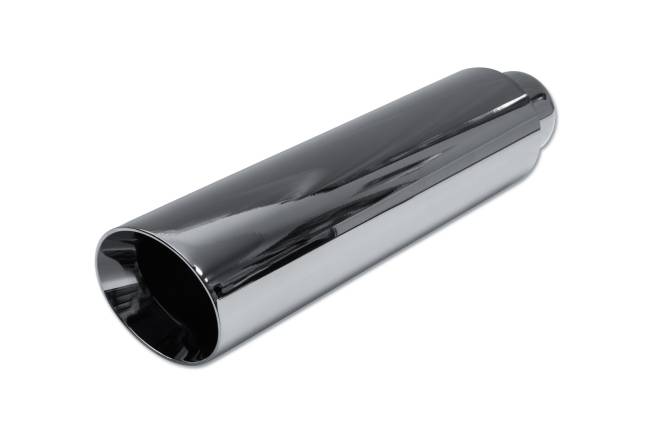 Street Style - Street Style - SS013B16BCH Black Chrome Double Wall Exhaust Tip - 3.5" Angle Cut Outlet / 2.25" Inlet / 16.0" Length - Image 1