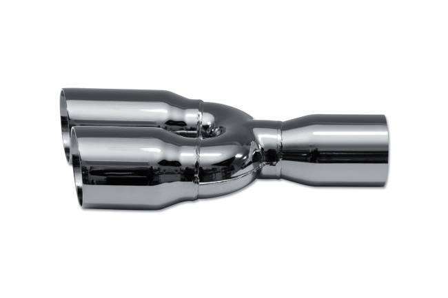 Street Style - Street Style - SS30028-DSBCH Black Chrome Double Wall Dual Exhaust Tip - 3.5" Angle Cut Outlets / 3.0" Inlet / 15.0" Length - Staggered - Image 2