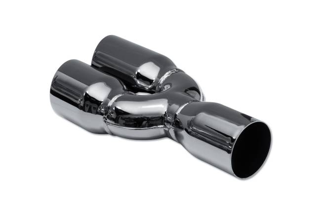Street Style - Street Style - SS30028-DSBCH Black Chrome Double Wall Dual Exhaust Tip - 3.5" Angle Cut Outlets / 3.0" Inlet / 15.0" Length - Staggered - Image 3