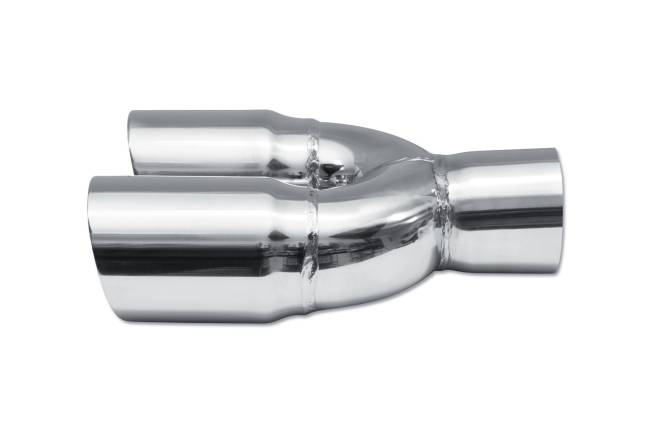 Street Style - Street Style - SS2562595 Polished Stainless Double Wall Dual Exhaust Tip - 3.0" Angle Cut Outlets / 2.5" Inlet / 9.5" Length - Non-Staggered - Image 2
