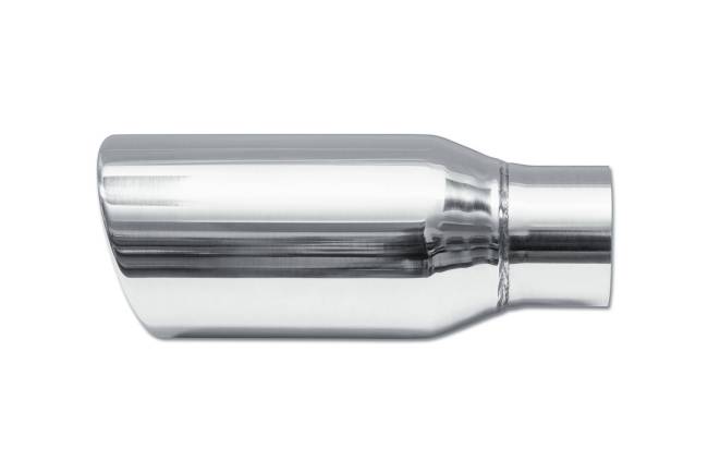 Street Style - Street Style - SS006 Polished Stainless Double Wall Exhaust Tip - 3.5" Angle Cut Rolled Edge Outlet / 2.25" Inlet / 9.0" Length - Image 2
