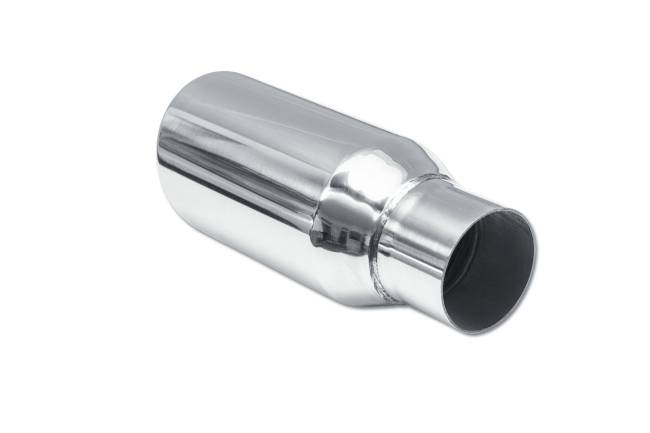 Street Style - Street Style - SS006 Polished Stainless Double Wall Exhaust Tip - 3.5" Angle Cut Rolled Edge Outlet / 2.25" Inlet / 9.0" Length - Image 3