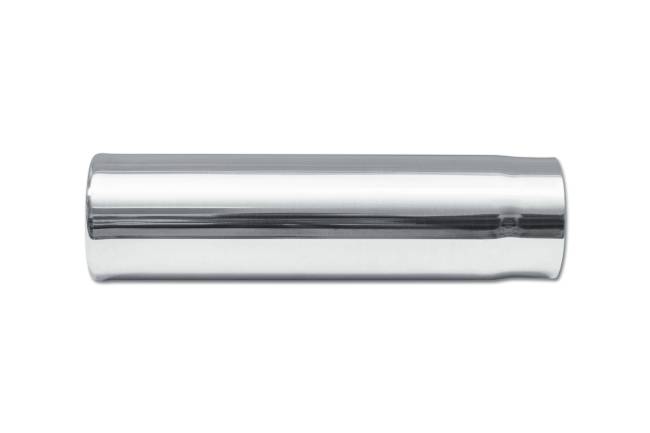 Street Style - Street Style - SS007 Polished Stainless Single Wall Exhaust Tip - 2.5" Straight Cut Rolled Edge Outlet / 2.25" Inlet / 10.0" Length - Image 2