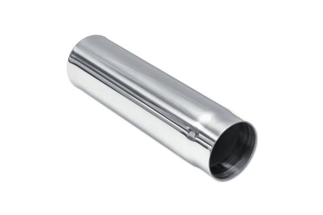 Street Style - Street Style - SS007 Polished Stainless Single Wall Exhaust Tip - 2.5" Straight Cut Rolled Edge Outlet / 2.25" Inlet / 10.0" Length - Image 3