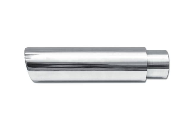 Street Style - Street Style - SS013A12 Polished Stainless Double Wall Exhaust Tip - 3.0" Angle Cut Outlet / 2.25" Inlet / 12.0" Length - Image 2