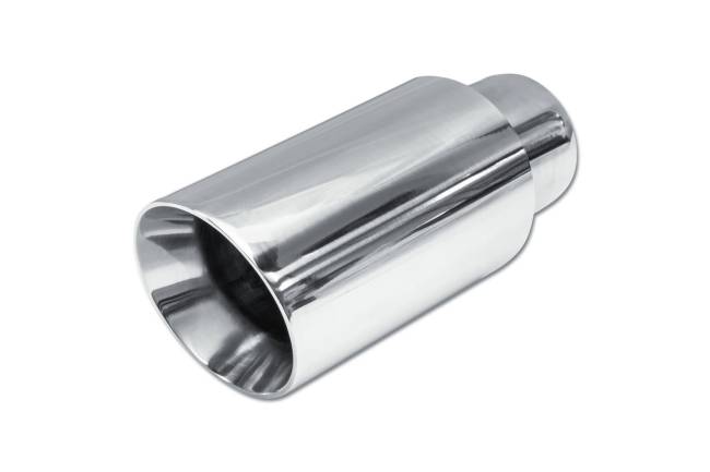 Street Style - Street Style - SS013B Polished Stainless Double Wall Exhaust Tip - 3.5" Angle Cut Outlet / 2.25" Inlet / 8.0" Length - Image 1