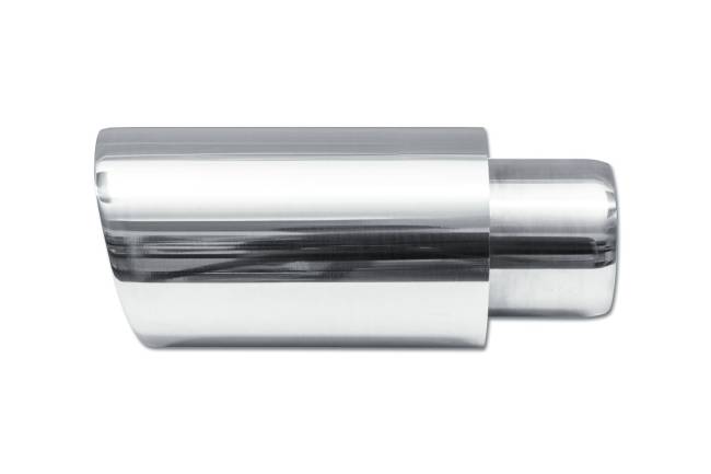 Street Style - Street Style - SS013B Polished Stainless Double Wall Exhaust Tip - 3.5" Angle Cut Outlet / 2.25" Inlet / 8.0" Length - Image 2