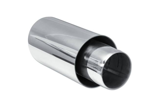 Street Style - Street Style - SS013B Polished Stainless Double Wall Exhaust Tip - 3.5" Angle Cut Outlet / 2.25" Inlet / 8.0" Length - Image 3