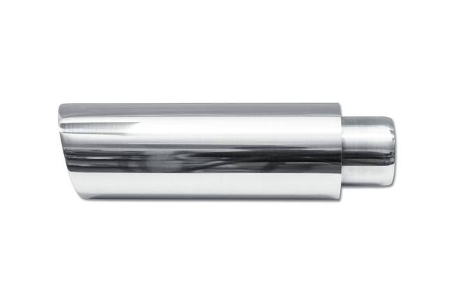 Street Style - Street Style - SS013B12 Polished Stainless Double Wall Exhaust Tip - 3.5" Angle Cut Outlet / 2.25" Inlet / 12.0" Length - Image 2