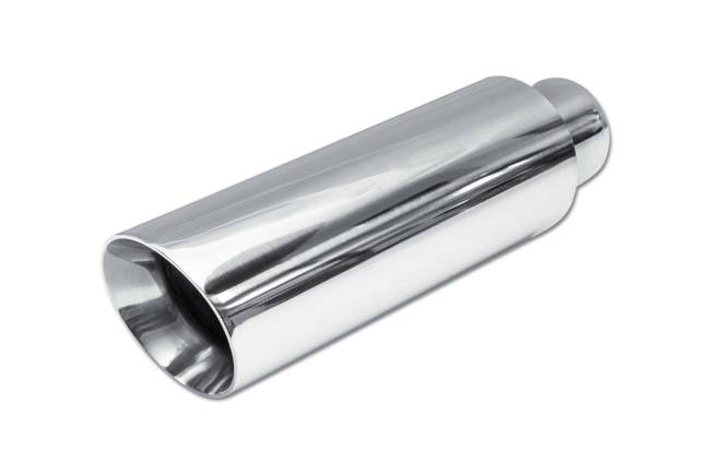 Street Style - Street Style - SS013B12 Polished Stainless Double Wall Exhaust Tip - 3.5" Angle Cut Outlet / 2.25" Inlet / 12.0" Length - Image 1