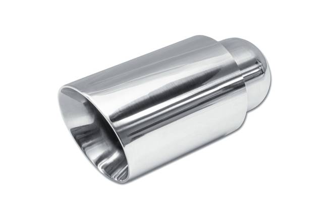 Street Style - Street Style - SS013C Polished Stainless Double Wall Exhaust Tip - 4.0" Angle Cut Outlet / 2.25" Inlet / 8.0" Length - Image 1