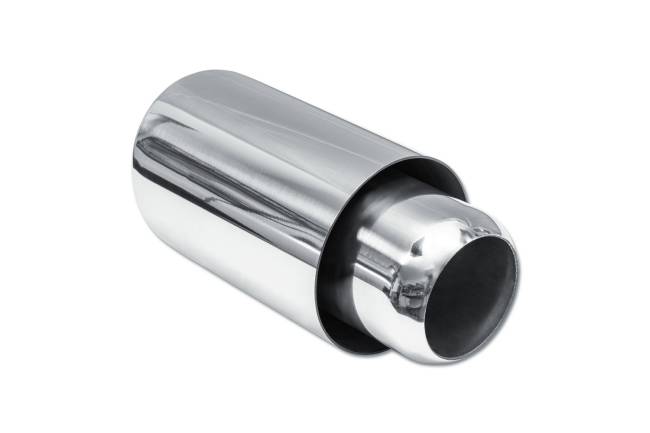 Street Style - Street Style - SS013C Polished Stainless Double Wall Exhaust Tip - 4.0" Angle Cut Outlet / 2.25" Inlet / 8.0" Length - Image 3