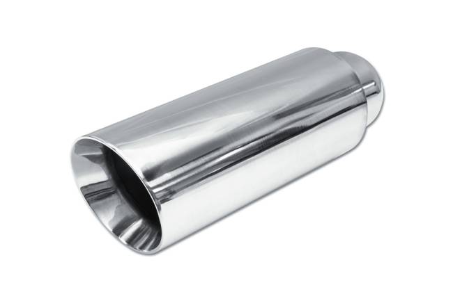 Street Style - Street Style - SS013C12 Polished Stainless Double Wall Exhaust Tip - 4.0" Angle Cut Outlet / 2.25" Inlet / 12.0" Length - Image 1