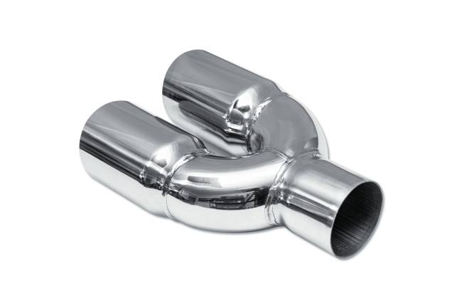 Street Style - Street Style - SS02-101 Polished Stainless Single Wall Dual Exhaust Tip - 3.0" Straight Cut Outlets / 2.5" Inlet / 9.5" Length - Non-Staggered - Image 3