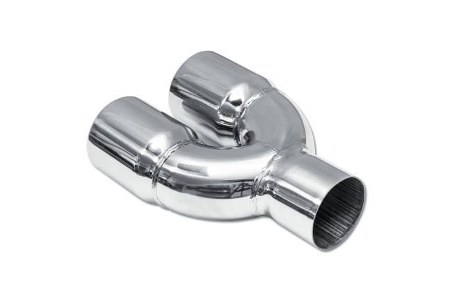 Street Style - Street Style - SS02-102 Polished Stainless Double Wall Dual Exhaust Tip - 3.0" Straight Cut Outlets / 2.5" Inlet / 9.0" Length - Non-Staggered - Image 3