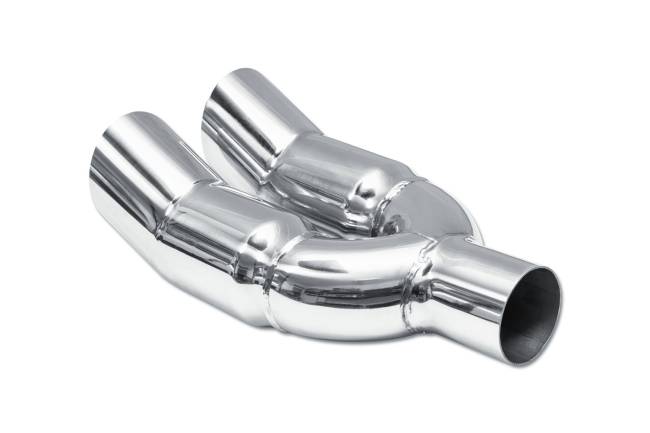 Street Style - Street Style - SS025S Polished Stainless Single Wall Dual Exhaust Tip - 3.0" Turn Up Outlets / 2.25" Inlet / 12.0" Length - Image 3