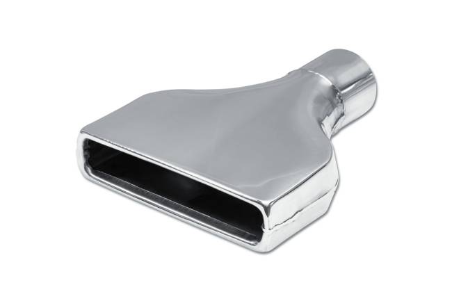 Street Style - Street Style - SS027 Polished Stainless Single Wall Camaro Exhaust Tip - 8.0" x 2.0" Rectangle Straight Cut Rolled Edge Outlet / 2.5" Inlet / 10.0" Length - Image 1