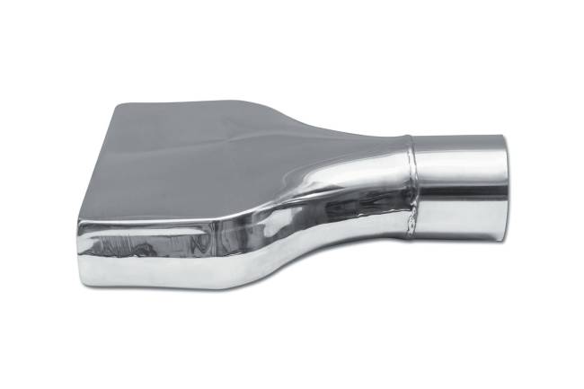Street Style - Street Style - SS027 Polished Stainless Single Wall Camaro Exhaust Tip - 8.0" x 2.0" Rectangle Straight Cut Rolled Edge Outlet / 2.5" Inlet / 10.0" Length - Image 2