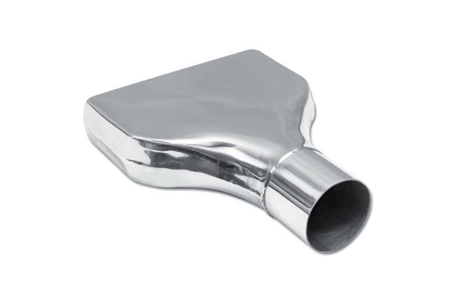 Street Style - Street Style - SS027 Polished Stainless Single Wall Camaro Exhaust Tip - 8.0" x 2.0" Rectangle Straight Cut Rolled Edge Outlet / 2.5" Inlet / 10.0" Length - Image 3