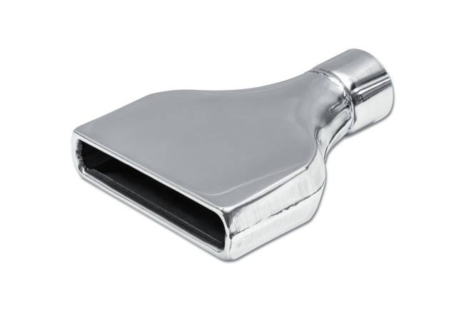 Street Style - Street Style - SS027-A Polished Stainless Single Wall Camaro Exhaust Tip - 7.75" x 1.75" Rectangle Straight Cut Rolled Edge Outlet / 2.25" Inlet / 10.0" Length - Image 1