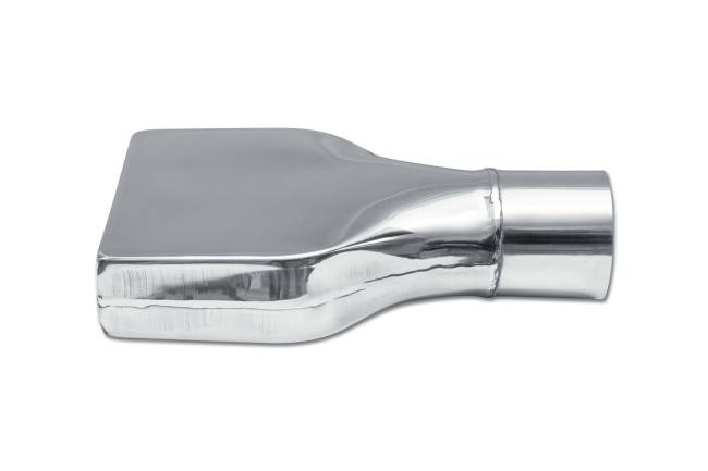 Street Style - Street Style - SS027C Polished Stainless Single Wall Camaro Exhaust Tip - 8.0" x 2.0" Rectangle Straight Cut Rolled Edge Outlet / 2.5" Inlet / 10.0" Length - Image 2