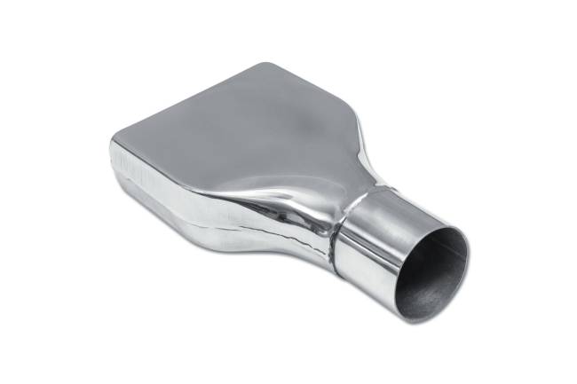 Street Style - Street Style - SS027C Polished Stainless Single Wall Camaro Exhaust Tip - 8.0" x 2.0" Rectangle Straight Cut Rolled Edge Outlet / 2.5" Inlet / 10.0" Length - Image 3