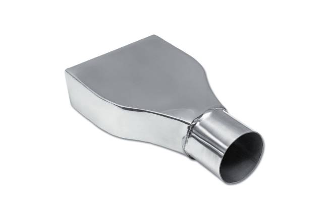 Street Style - Street Style - SS027D Polished Stainless Single Wall Camaro Exhaust Tip - 6.0" x 2.0" Rectangle Angle Cut Rolled Edge Outlet / 2.5" Inlet / 10.0" Length - Image 3