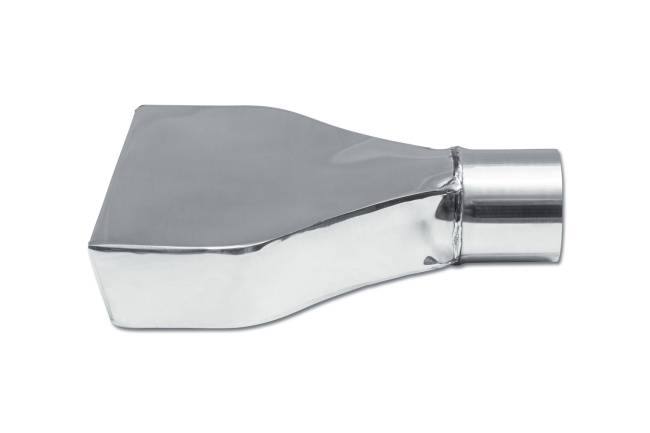 Street Style - Street Style - SS027E Polished Stainless Single Wall Camaro Exhaust Tip - 8.0" x 2.0" Rectangle Angle Cut Rolled Edge Outlet / 2.5" Inlet / 10.0" Length - Image 2