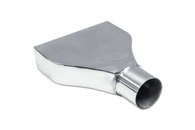 Street Style - Street Style - SS027E Polished Stainless Single Wall Camaro Exhaust Tip - 8.0" x 2.0" Rectangle Angle Cut Rolled Edge Outlet / 2.5" Inlet / 10.0" Length - Image 3