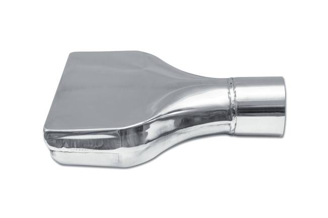 Street Style - Street Style - SS027S Polished Stainless Single Wall Camaro Exhaust Tip - 8.0" x 2.0" Rectangle Angle Cut Rolled Edge Outlet / 2.5" Inlet / 10.0" Length - Image 2