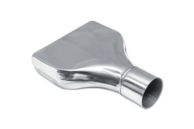 Street Style - Street Style - SS027S Polished Stainless Single Wall Camaro Exhaust Tip - 8.0" x 2.0" Rectangle Angle Cut Rolled Edge Outlet / 2.5" Inlet / 10.0" Length - Image 3