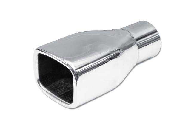 Street Style - Street Style - SS041 Polished Stainless Single Wall Exhaust Tip - 3.75" x 3.0" Square Straight Cut Rolled Edge Outlet / 2.25" Inlet / 7.0" Length - Image 1