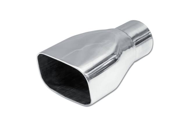 Street Style - Street Style - SS042 Polished Stainless Single Wall Exhaust Tip - 4.0" x 3.0" Square Straight Cut Outlet / 2.25" Inlet / 7.0" Length - Image 1
